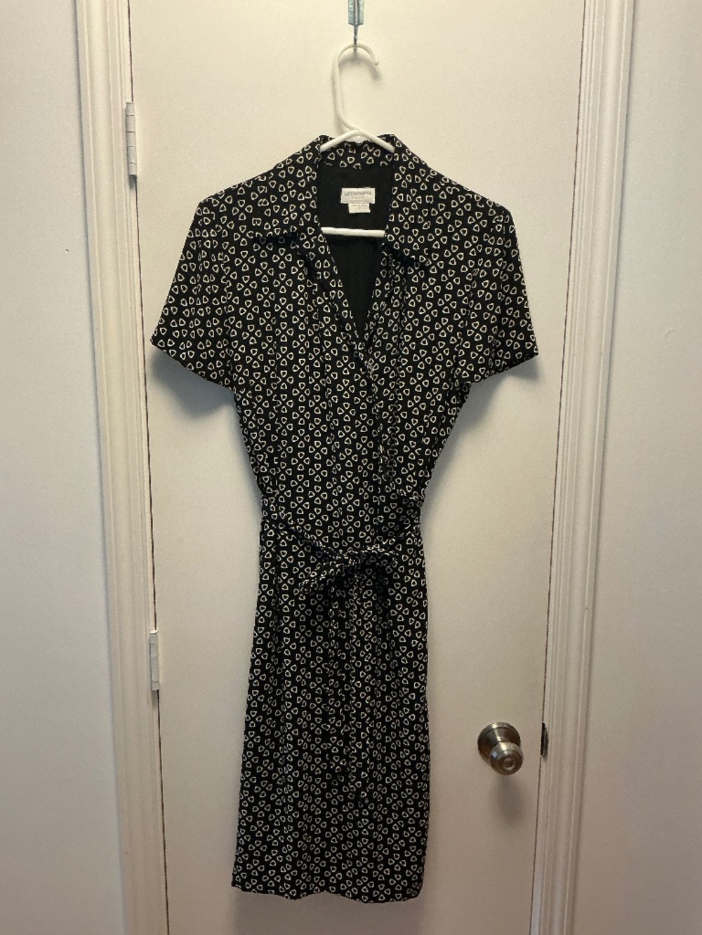 Liz Claiborne Black & White Geometric Pattern Wrap Dress Size 12